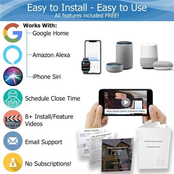 Smart Garage Door Opener -Universal WiFi Remote Controller Compatible with Alexa - Picture 5 of 6